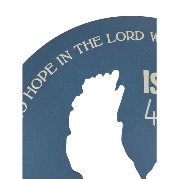Wall Sign Hang Blue Eagle Cutout Isaiah 40:31 Those Who Hope in the Lord - Picture 4 of 6